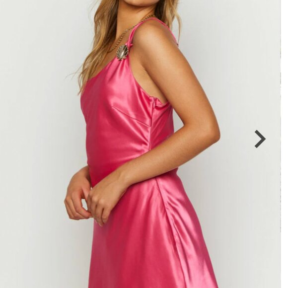 Beginning Boutique Indigo Skye Pink Satin Mini Dress - Picture 3 of 5